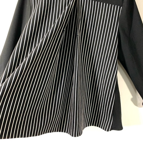 2/$35 Chico’s Black White Striped Drape Blazer - Picture 11 of 14